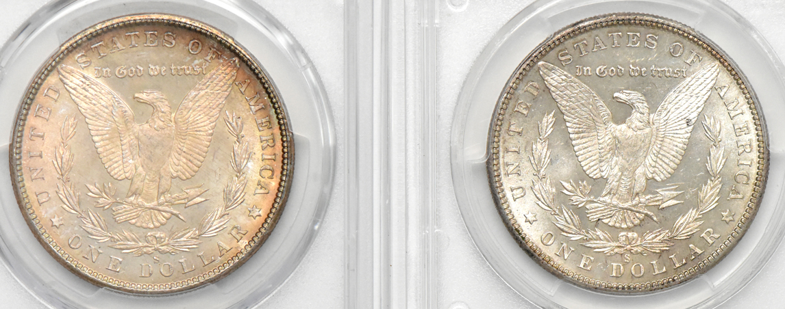 Four Gem UNC Morgan dollars certified by PCGS