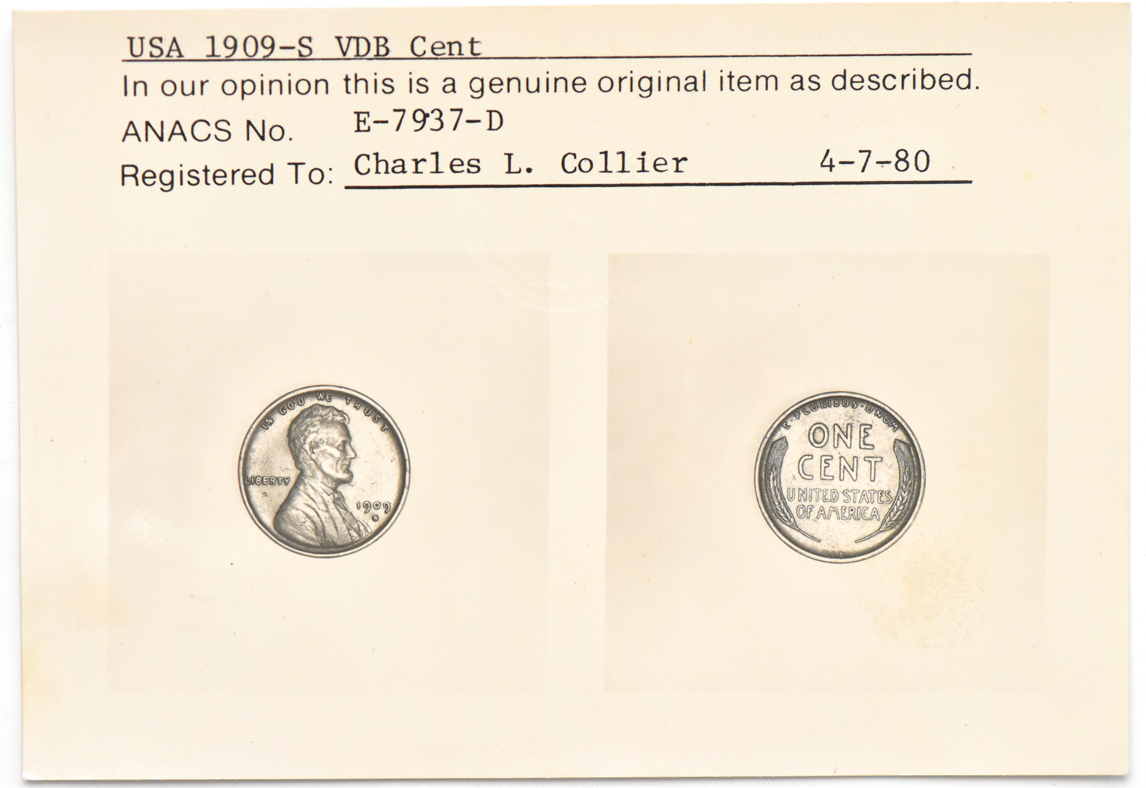 1909-S VDB Lincoln VF with ANACS certificate