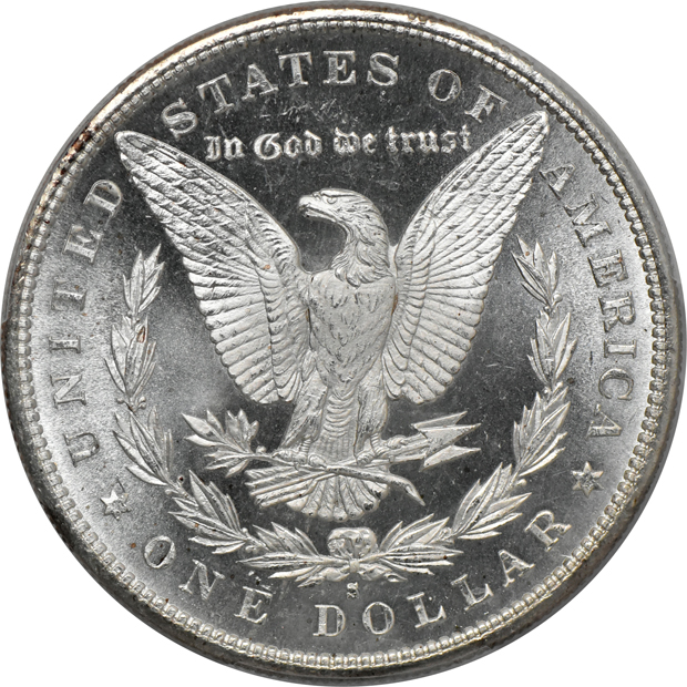 1880-S MS-65, and an 1880-S MS-66+, both PCGS