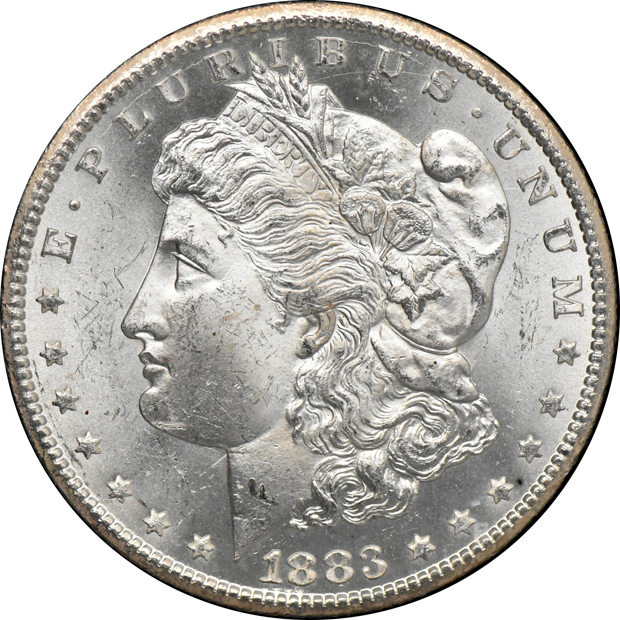 1882-CC GSA, 1883-CC GSA, and an 1884-CC GSA, all CACG MS-63