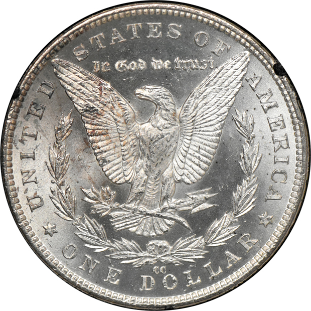 1882-CC GSA, 1883-CC GSA, and an 1884-CC GSA, all CACG MS-63