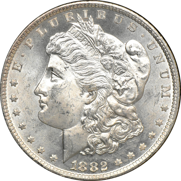 1881-CC GSA, 1882-CC GSA, and an 1883-CC GSA, all CACG MS-64