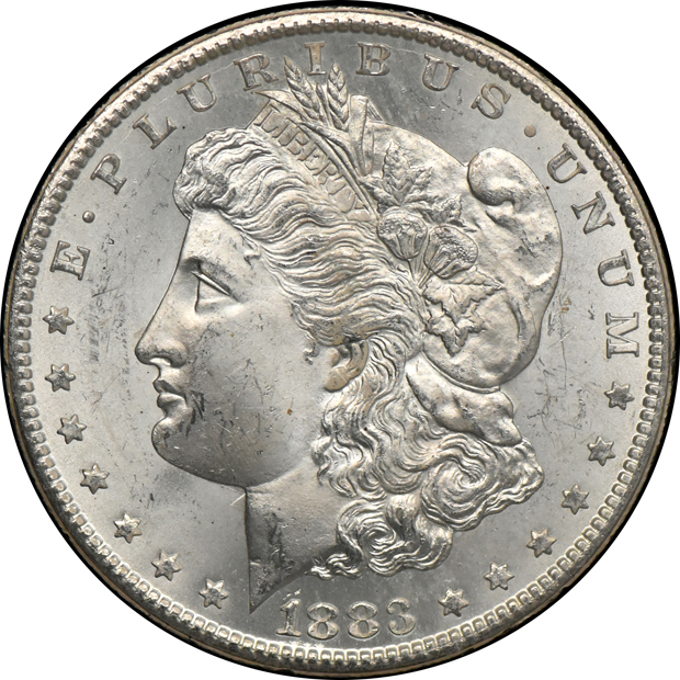 1881-CC GSA, 1882-CC GSA, and an 1883-CC GSA, all CACG MS-64