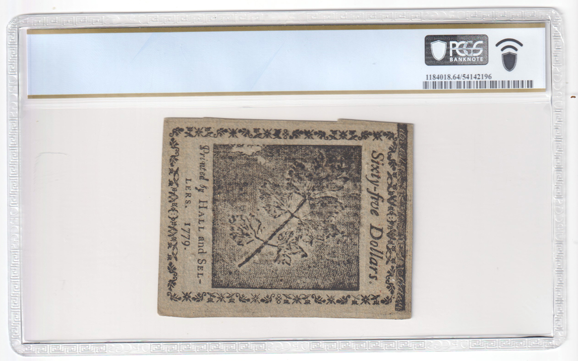 January 14, 1779 $65 Fr# CC-100DT - PCGS ChCU-64 PPQ