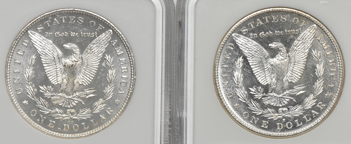 Four NGC certified Prooflike Morgan dollars