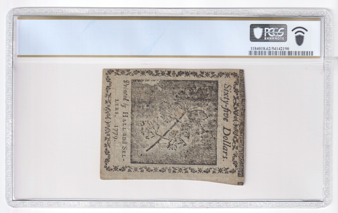 January 14, 1779 $65 Fr# CC-100DT - PCGS CU-62