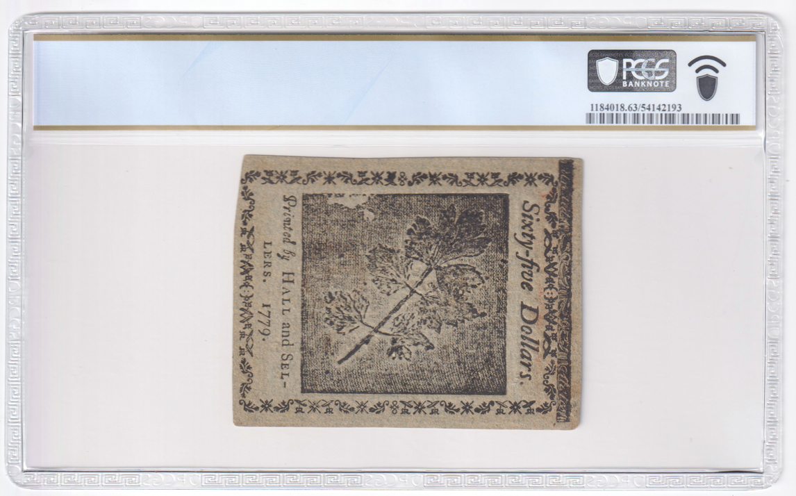 January 14, 1779 $65 Fr# CC-100DT - PCGS ChCU-63