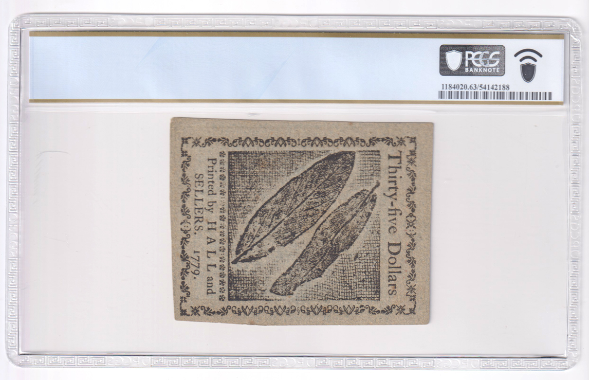 January 14, 1779 $35 Fr# CC-94DT - PCGS ChCU-63