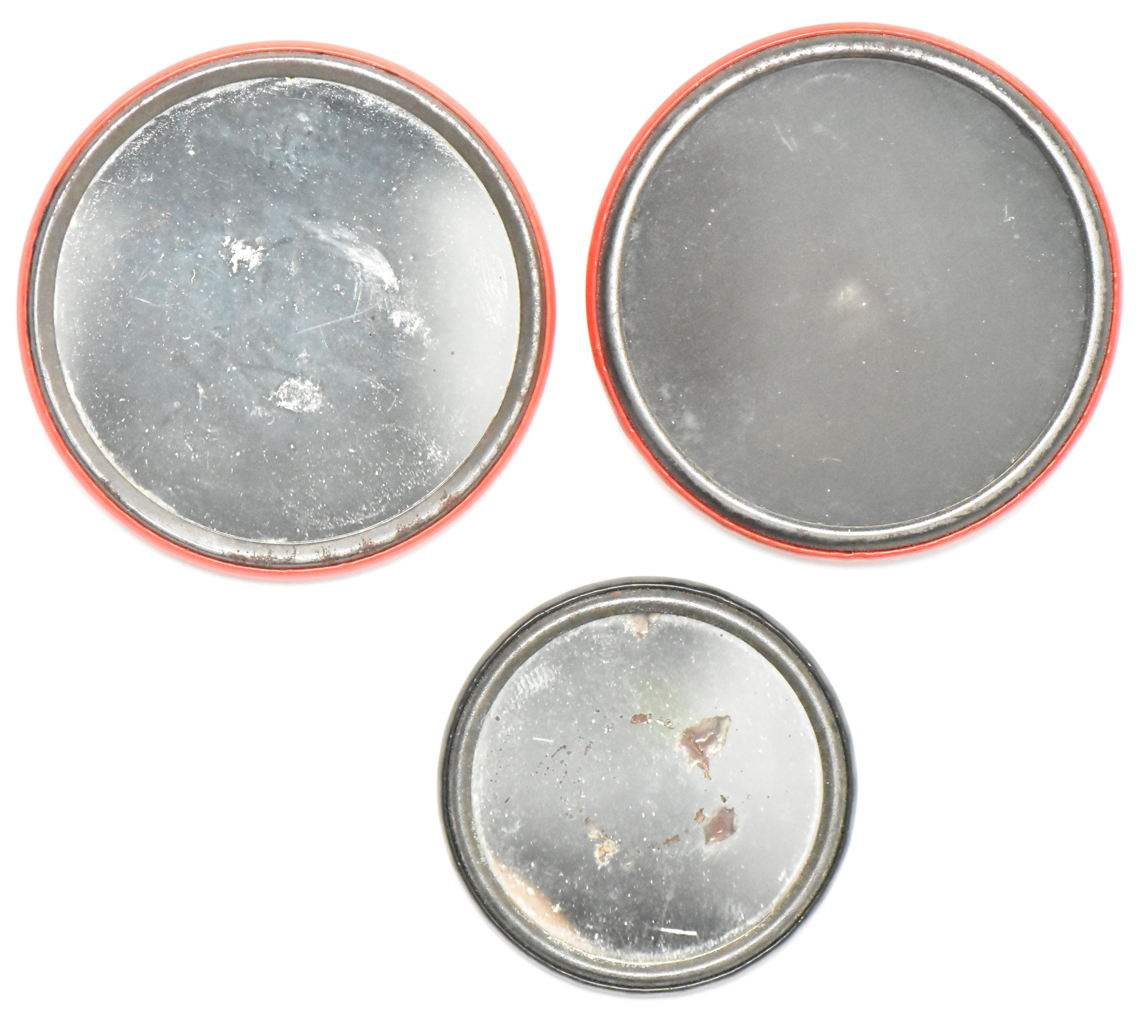 Three encased Lincoln cent mirrors