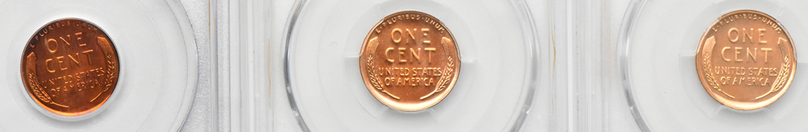 1937, 1939, and 1940, all PCGS PR-65RD