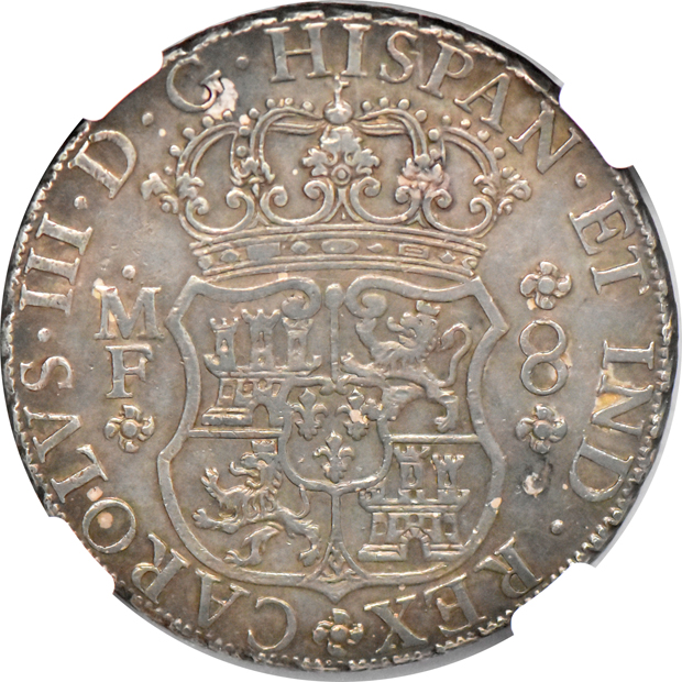 Mexico - 1766-Mo MF 8 reales - NGC AU-55