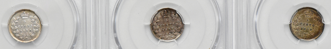 Multiple - Group of eight Canada, New Brunswick, and Newfoundland coins certified by PCGS