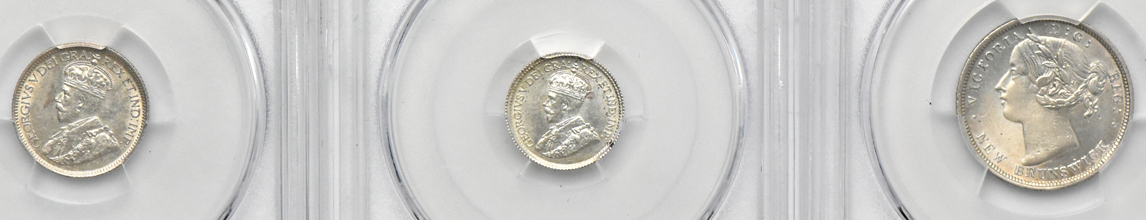 Multiple - Group of eight Canada, New Brunswick, and Newfoundland coins certified by PCGS