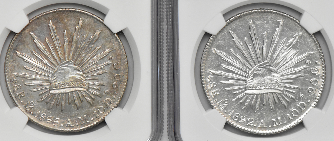 Mexico - Six certified UNC 8 reales