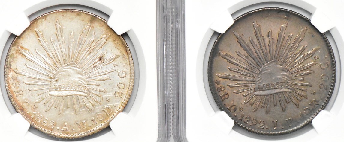 Mexico - Six certified UNC 8 reales
