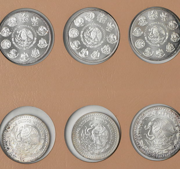 Mexico - Eighteen different Libertad 1 onzas in a Dansco 7232 album