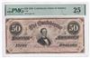 $50 Confederate - 1864 Serial Number 5 Jefferson Davis PMG VF-25