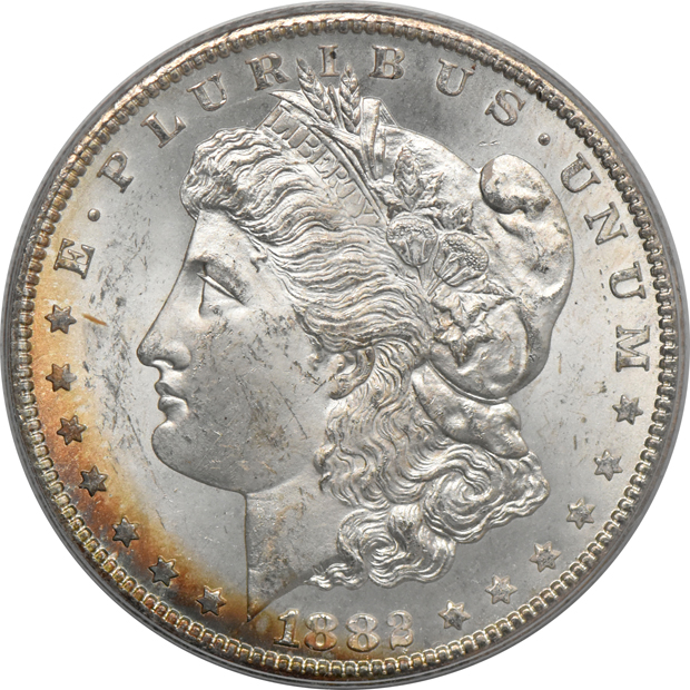 1880-S MS-63DMPL, and an 1882-CC MS-66, both PCGS (green label)