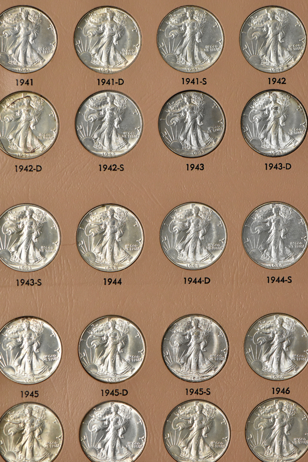 Collection of Walking Liberty half dollars