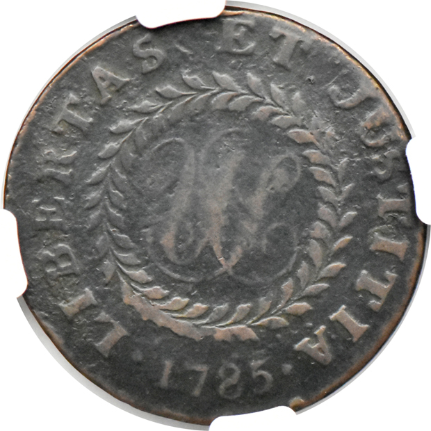 1783 Copper Washington Large Military Bust PCGS XF-45, 1785 Nova Constellatio Large Date Pointed Rays NGC F-12 BN, and a 1788 Connecticut Draped Bust Left PCGS F-12