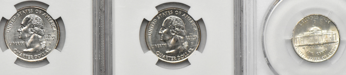 Five certified coins