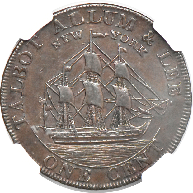 1794 Talbot, Allum and Less New York Plain Edge cent NGC XF-45 BN