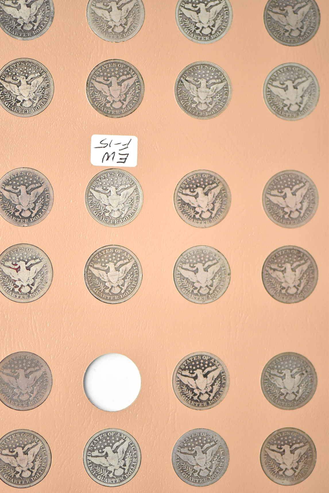 Collection of Barber quarters in a Dansco 7130 album