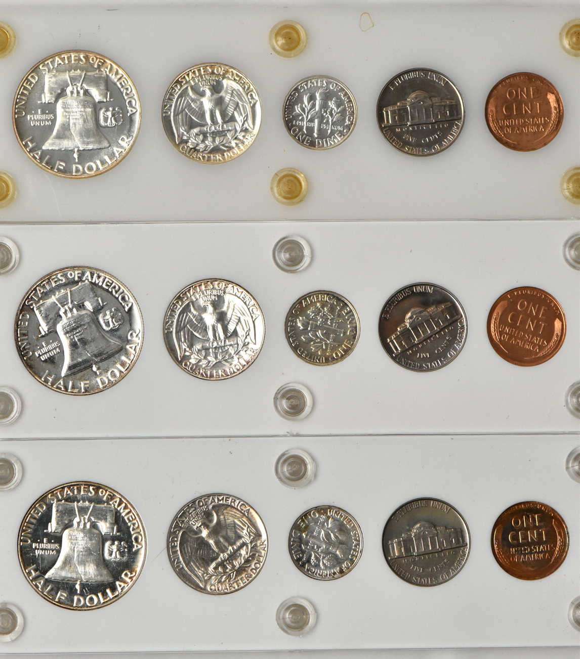 Six 1953 Proof Sets in Capital Plastics holders
