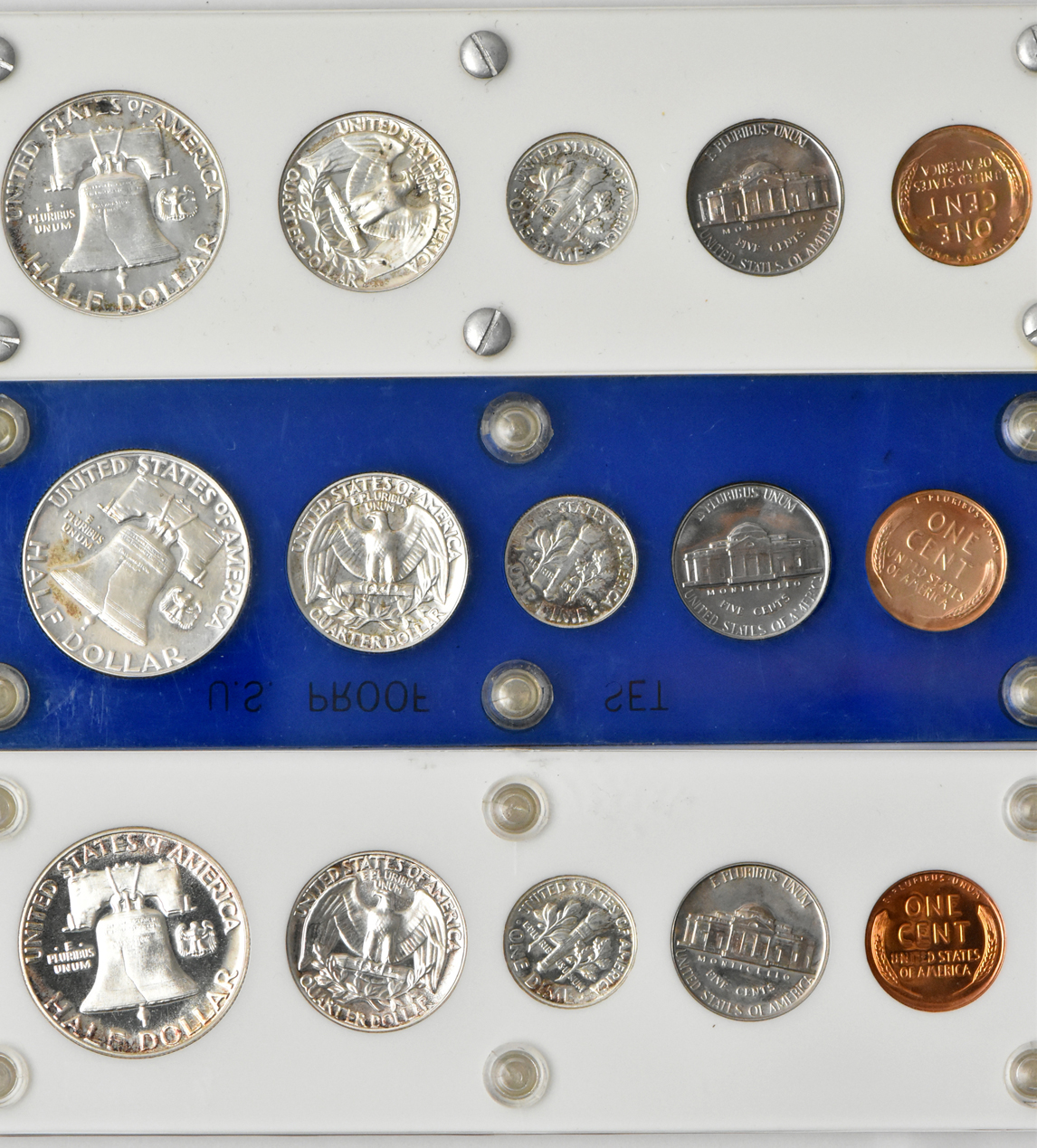 Six 1953 Proof Sets in Capital Plastics holders