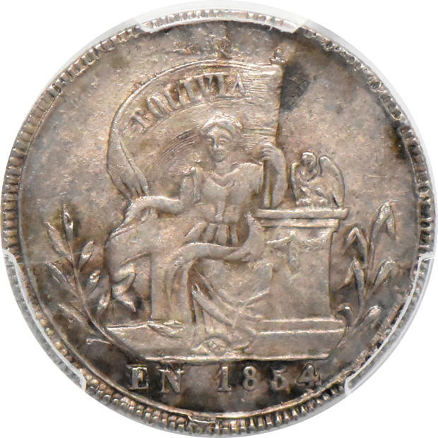 Bolivia - 1854 Potosi sol MS-62, and an 1861-CBBA 4 soles AU-53, both PCGS