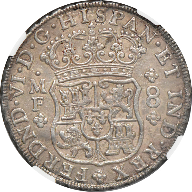 Mexico - 1750-Mo MF 8 reales - NGC AU-58