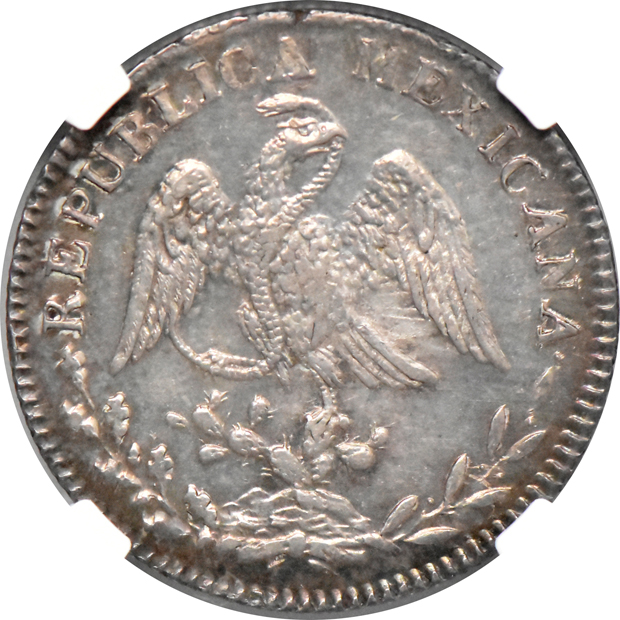Mexico - 1838-Go PJ 2 reales - NGC MS-61