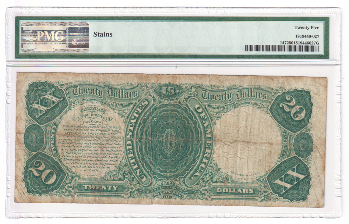 1880 $20 Fr# 147 - PMG VF-25 stains
