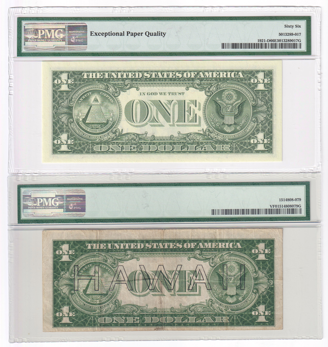 Group of ten certified small size notes