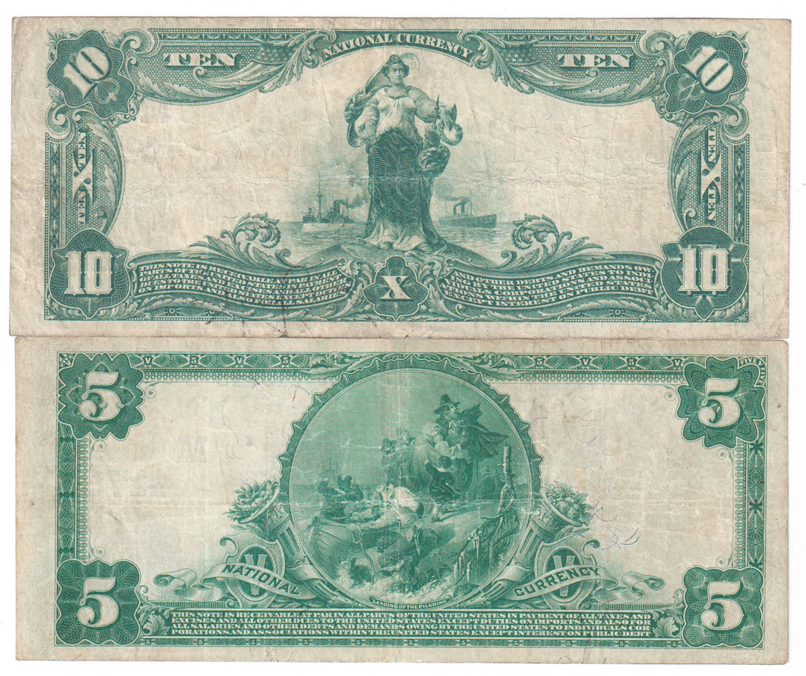Group of five St. Louis, Missouri National Bank Notes