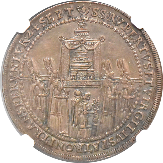 Australia - 1628 Salzburg St. Rupert's Cathedral Commemorative 1/2 thaler - NGC AU-58