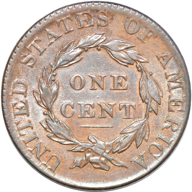 1820 Small Date N-8, as described