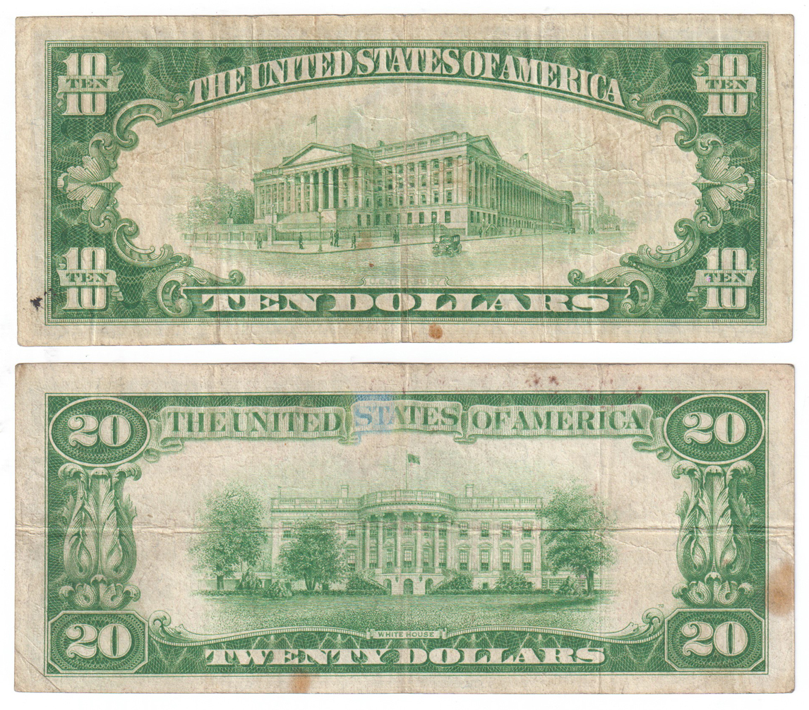 Four small size Gold Certificates