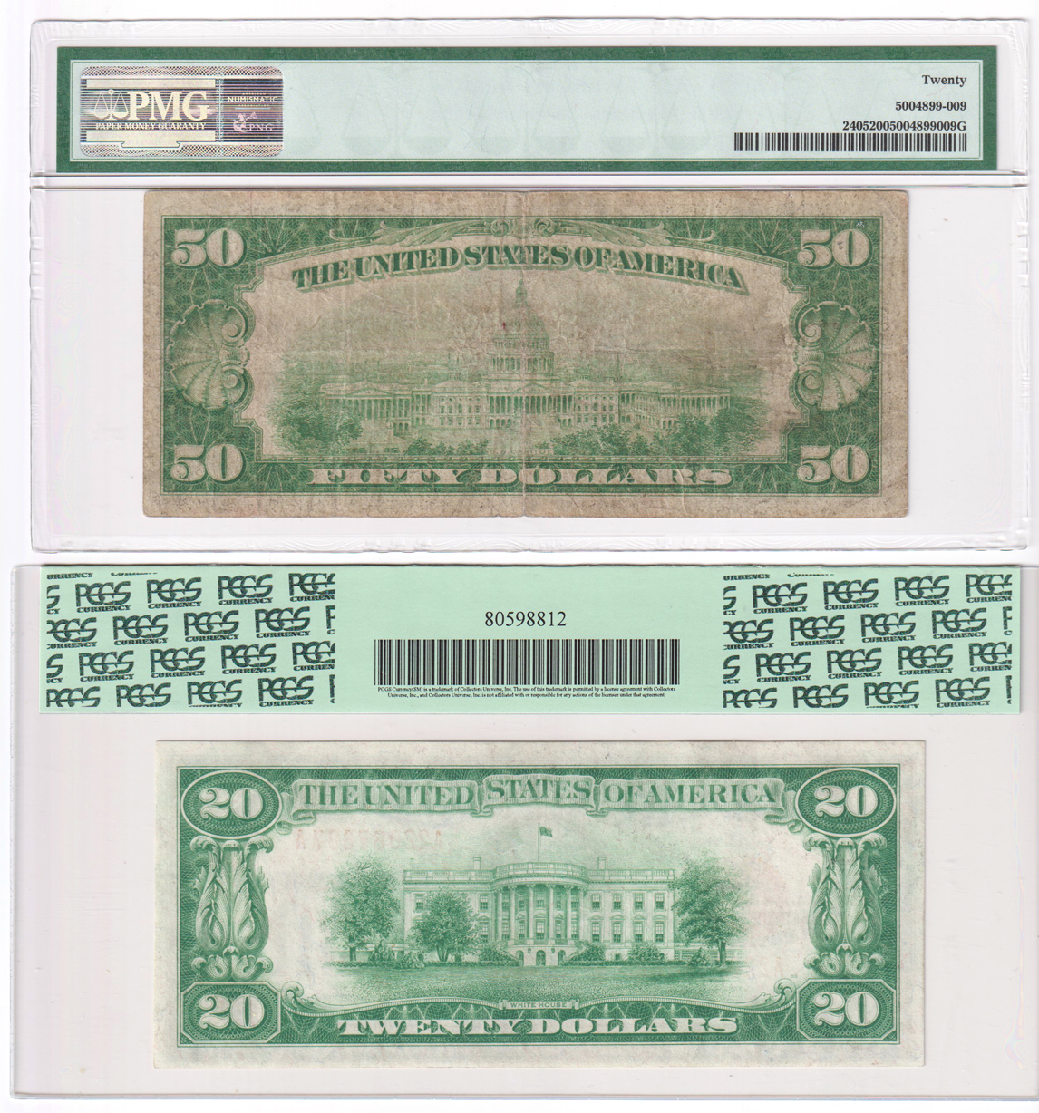 Four small size Gold Certificates