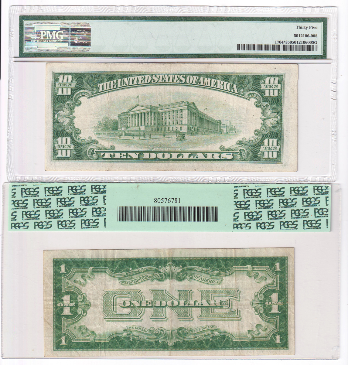 Eight certified small size star notes