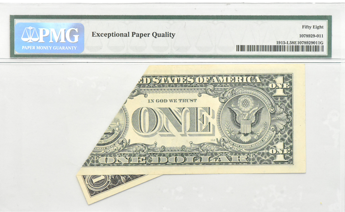 Error Currency - Group of four certified Federal Reserve Note folding errors