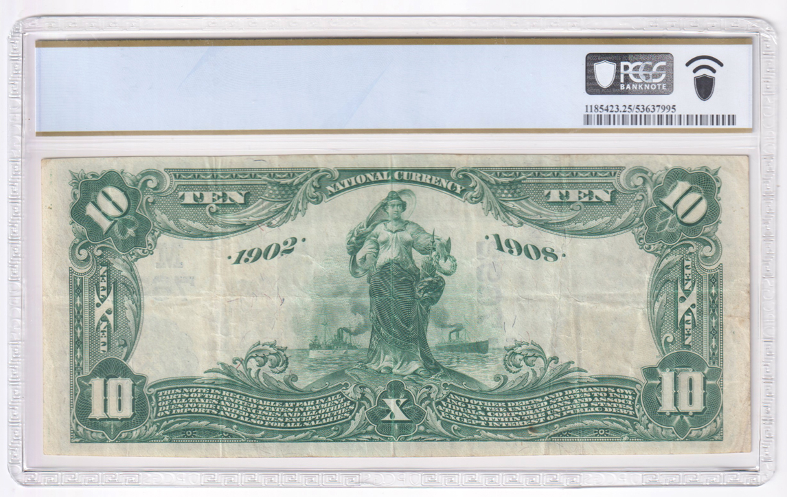 1902 $10 Blue Seal Date Back - Sullivan, IL Charter #7692 - PCGS VF-25