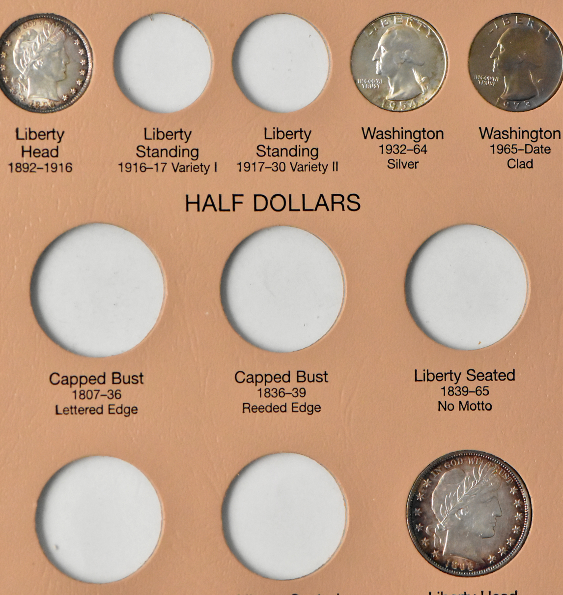 Collection of 43 U.S. type coins in a Dansco 7070 album