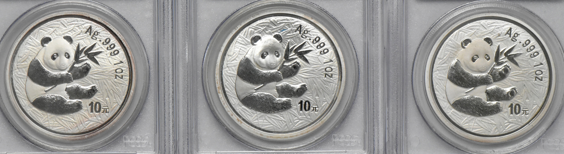 China - Ten 2000 frosted ring 1oz silver Panda 10 yuan - NGC MS-69
