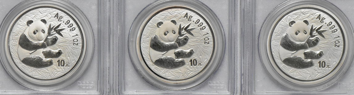 China - Ten 2000 frosted ring 1oz silver Panda 10 yuan - NGC MS-69