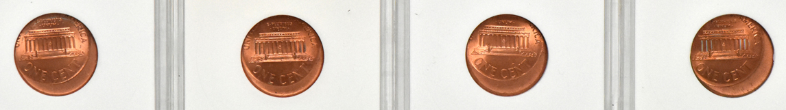 Group of eighty 2001 off-center Lincoln cents