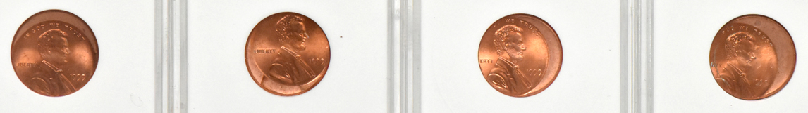 Group of eighty 1999 off-center Lincoln cents