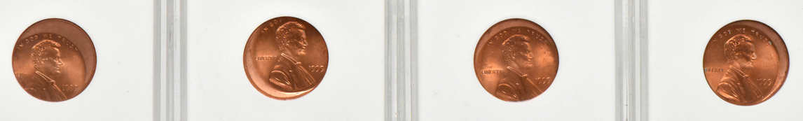 Group of eighty 1999 off-center Lincoln cents