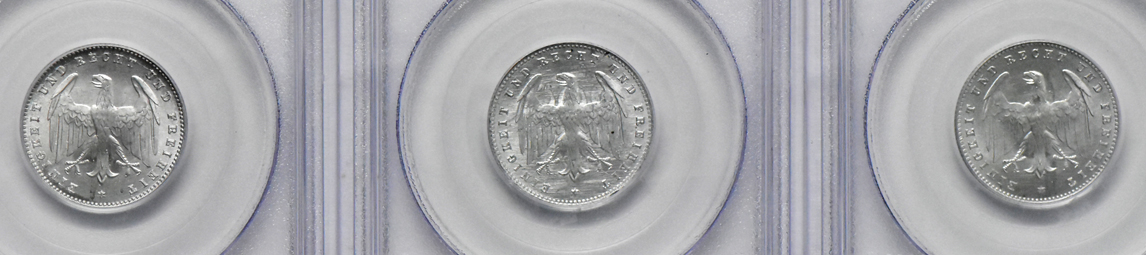 Multiple -Three German coins and eight Russian coins, all certified