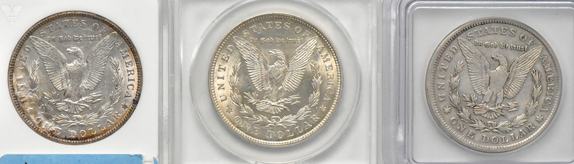 Eight certified coins with peculiarities